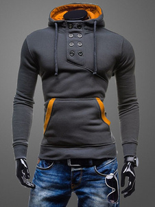 Sweat à capuche moulant avec boutons