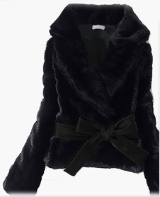 Chic manteau femme en fausse fourrure unicolore