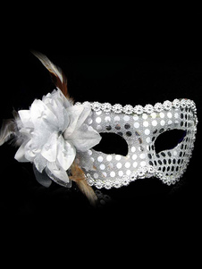 Masque princesse avec paillettes et fleur
