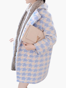 Manteau col Turndown bicolore poches femme