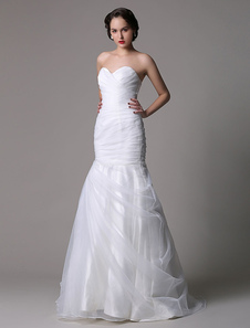 Robe de mariée sirène organza ivoire Avec traîne