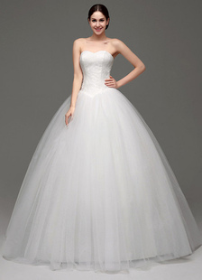 Chic robe mariage princesse tulle ivoire dentelle longueur plancher