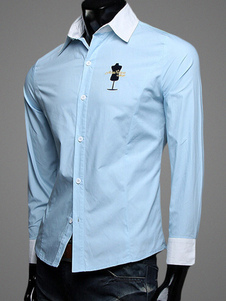 Chemise homme bicolore avec logo manche longue
