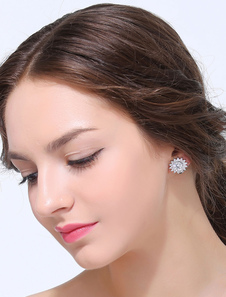 Argent de qualité autour oreille Stud de la mariée métal brillant