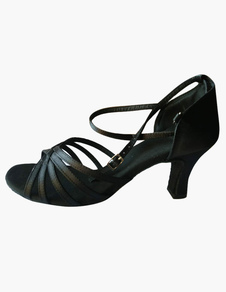 Chaussures de danse latine confortables rubans aux chevilles