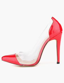 Escarpins à bout pointu talons aigus verni mocassin