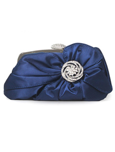 Pochette de soirée en soie avec fleur à bandoulière