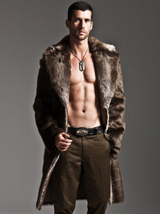 Manteau homme en fausse fourrure