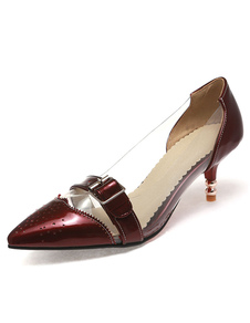 Escarpins à petits talons en PU semelles en caoutchouc antifriction