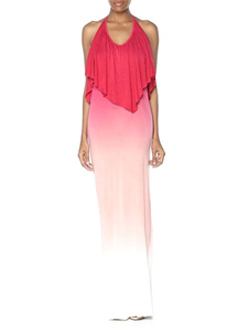 Sans manches dos nu bicolore Bohème Maxi robe bustier