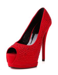 Talons aiguilles Peep Toe Slip Sequins sandales