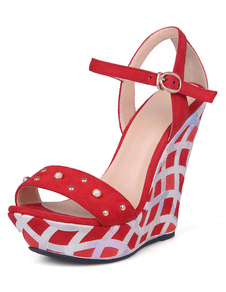 Rivets Wedge sandales Chic des femmes