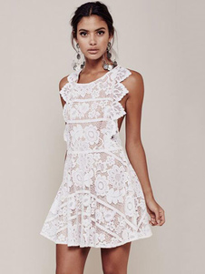 Dos croisé sans manches volants robe d’été