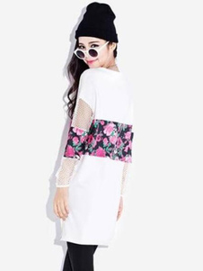 Fermeture à glissière maille imprimé robe semi sheer