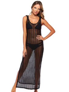 Grenadine sans manches Split Backless robe Maxi