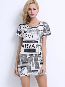 Bijou cou mots Mini robe imprimée