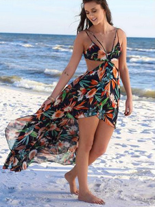 Robe noire d'été en rayonne avec lacets à bretelles