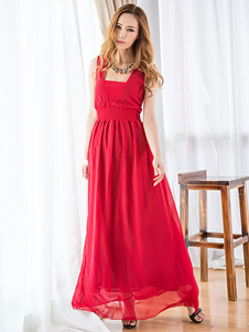 Robe longue en rayonne vêtements journaliers à bretelles