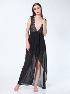 Robe longue en rayonne vêtements journaliers col V