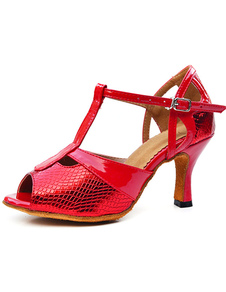 Chaussures femmes Ballroom serpent impression Peep Toe danse