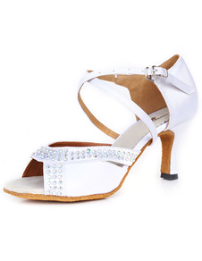 Chaussures de danse femmes strass Peep Toe Ballroom Shoes