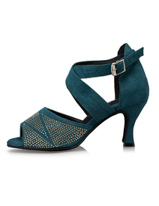 Chaussures de danse femmes strass Peep Toe chaussures de salle de bal