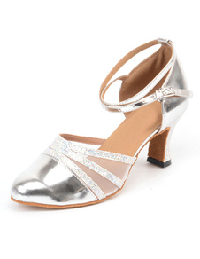 Salle de bal des femmes chaussures chaussures de danse de boutons en argent