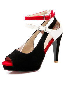 Plate-forme chaussures Peep Toe fermé hauts talons