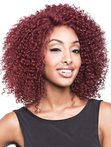 Bourgogne ébouriffés perruques Afro