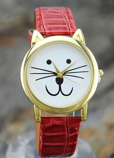 Montres en cuir impression chat