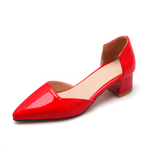 Pompe chaussures fermé bout pointu talons Chunky