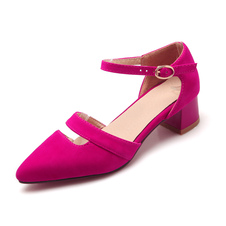 Mi-bas talons découpes a souligné Toe talons fermé Chunky