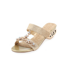 Pantoufles sandale Chunky strass