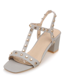 Sandales Rivets T-bracelet Chunky talons femmes