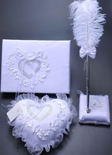 Réception de mariage invité livres stylos Santin Lace Applique
