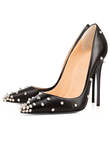 Hauts talons Rivets Slip-on bout pointu talons aiguilles