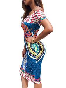 Géométriques en couches Bohème Bodycon Dress