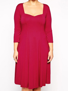 Sweetheart cou manches longues surdimensionné robe patineuse