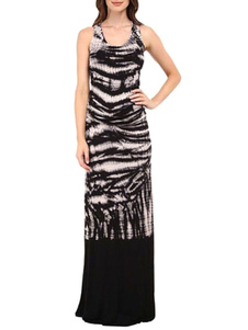 Étage longueur sans manches Tie Dye robe Maxi