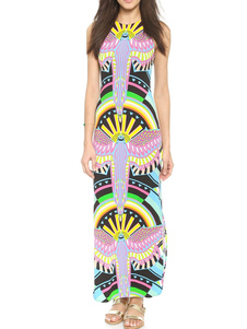 Robe d’été sans manches Bohemia Style Maxi robe coton