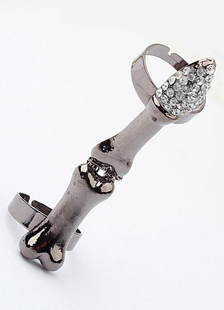 Bagues Punk strass noir