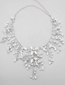 Collier strass perles Decor mariage collier de mariée en alliage