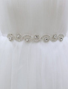 Mariée blanche ceinture strass décoration Type S Bridal Sash