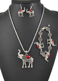 Séduisant ensemble bijoux métallique d'animal Pendentif Éléphant