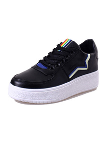 Chaussures pratiques en PU unicolore à lacets