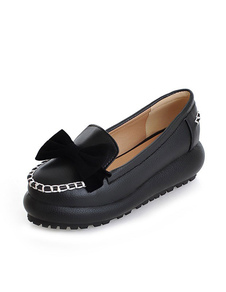 Chaussures confortables en PU mocassin avec noeud