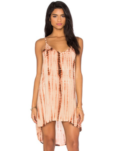 Bretelles spaghetti imprimé robe bas haut