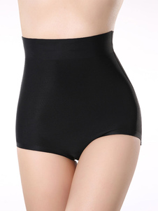 Fantastique Caleçon féminins noir unicolore en lycra spandex sans ornement.