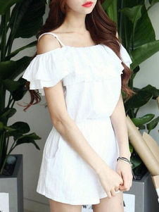 Combinaison fascinante féminine douse blanche unicolore multicouche plein air