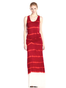 Robe Maxi robe longue rouge rayé sans manches femmes